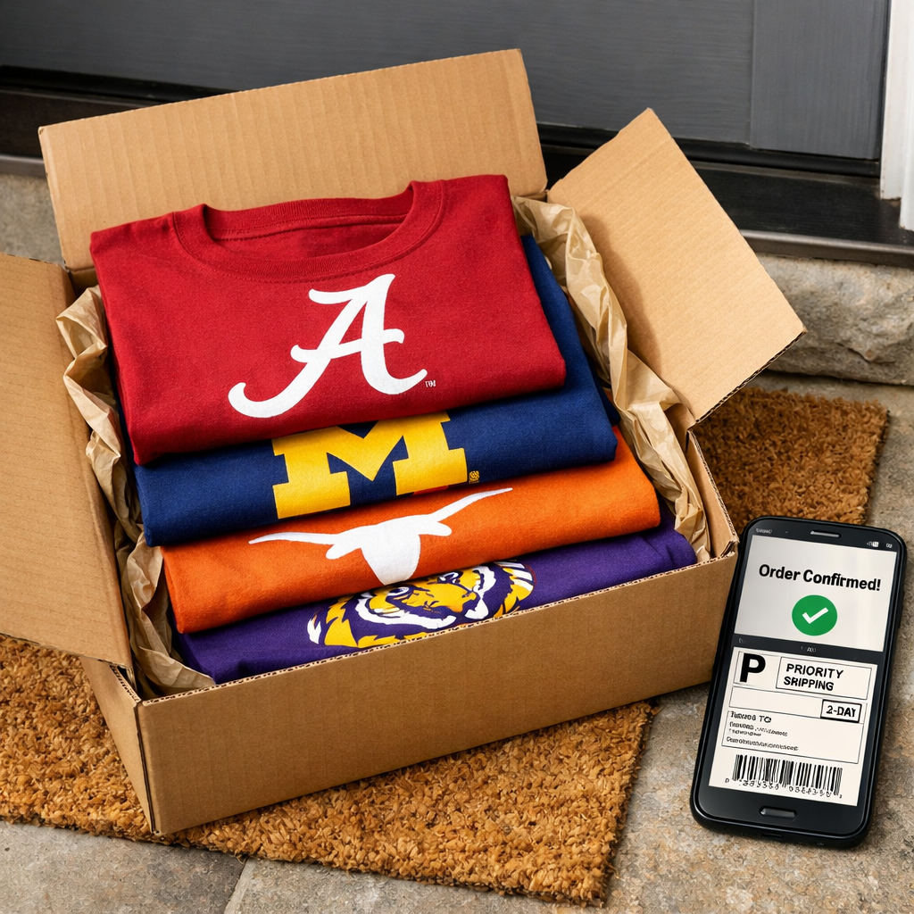 Need College Football Shirts Fast? Best Places With Quick Shipping