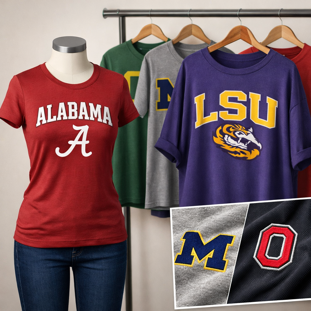 Top College Football Fan Shirts by Team, Fit, and Fabric